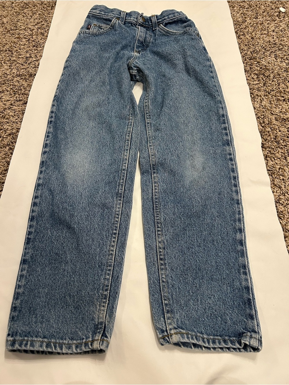 Red Kids Blue Denim Straight-Leg Jeans